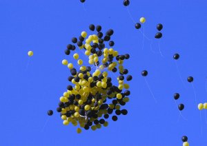 Ballongene slippes da Sør Arena er åpnet