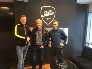 På bildet: Espen Eriksen (t.v.) i Start sammen med daglig leder Torgeir Erdvik og landmåler Axel Ekberg (t.h.) fra Landmåler Sør.