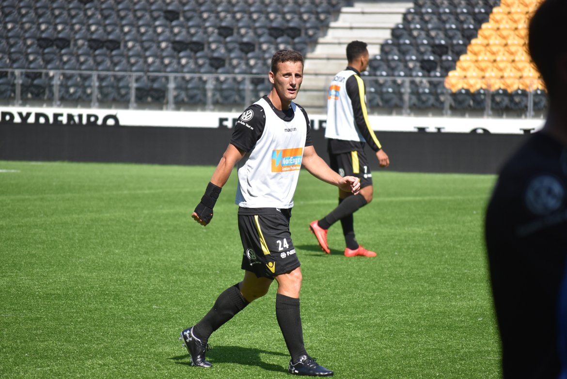 Herolind Shala var frisk på treningen i dag.