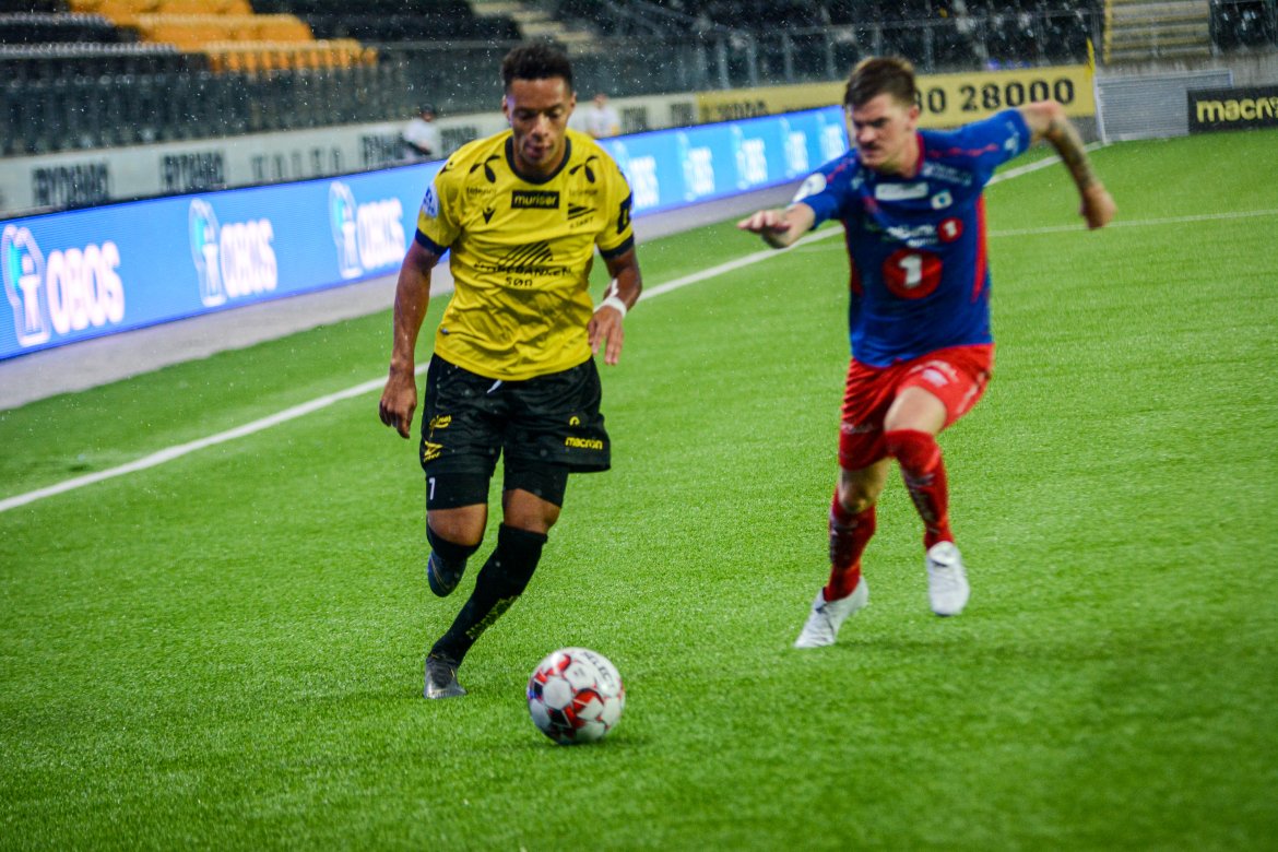 Kevin Kabran noterte seg for målgivende pasning. FOTO: Tobias Bjerkholt Svensson