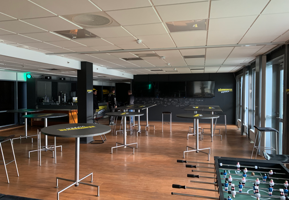 Fellesområde like ved losjene.