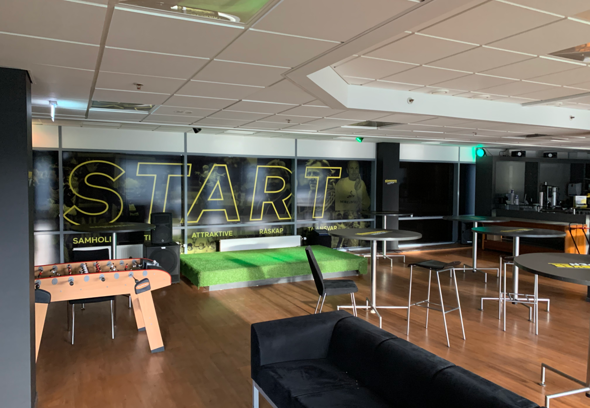 Fellesområde like ved losjene.