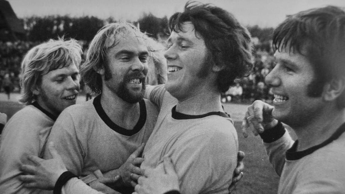 Opprykksglede i 1972, Trond Pedersen, Torleif Breidalen, Odd Frivold og Arvid Knudsen