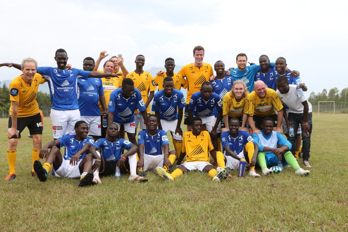Norge-laget som fikset en sterk 4-3 seier mot Uganda.