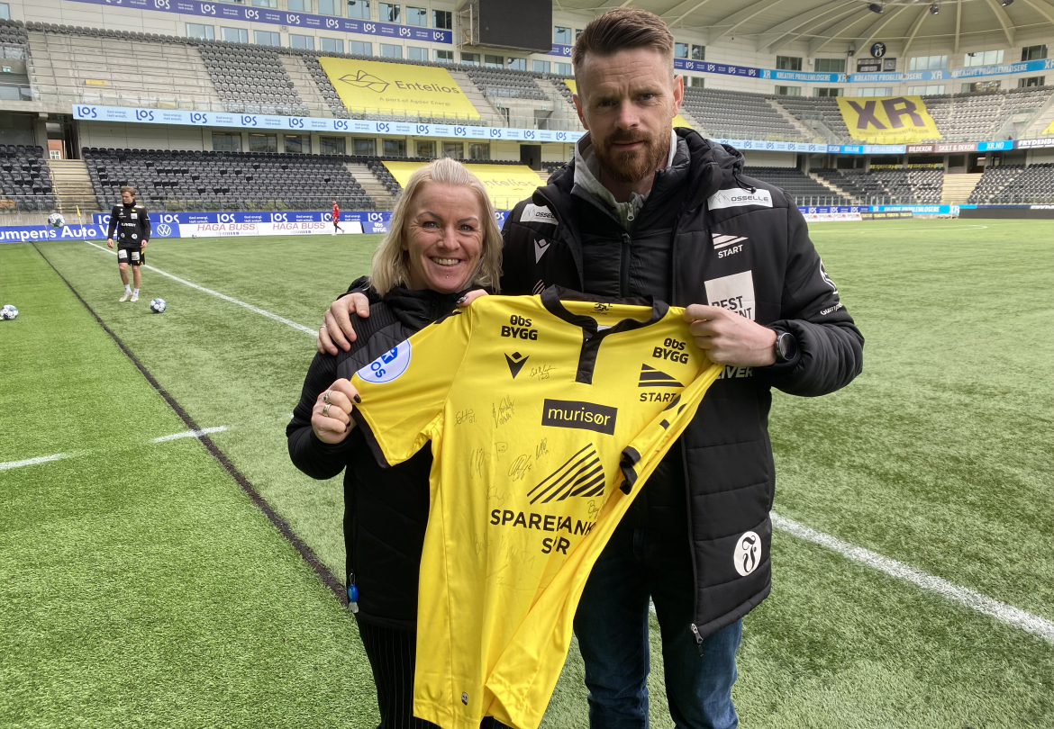 Anne May Fredriksen fikk også hilse på Magni Fannberg, Starts nye sportssjef.