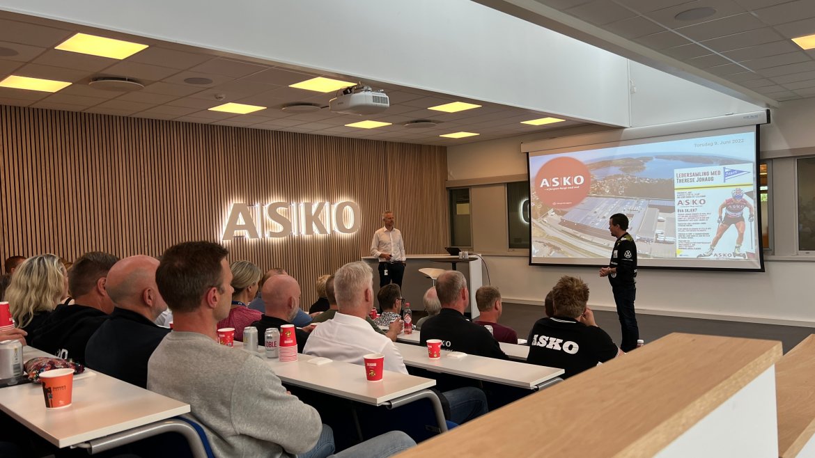 Vår salgssjef Kristian Westgaard ønsket velkommen før han ga ordet videre til deler av ledelsen i ASKO Agder, med administrerende direktør Jens Ove Klev i spissen.