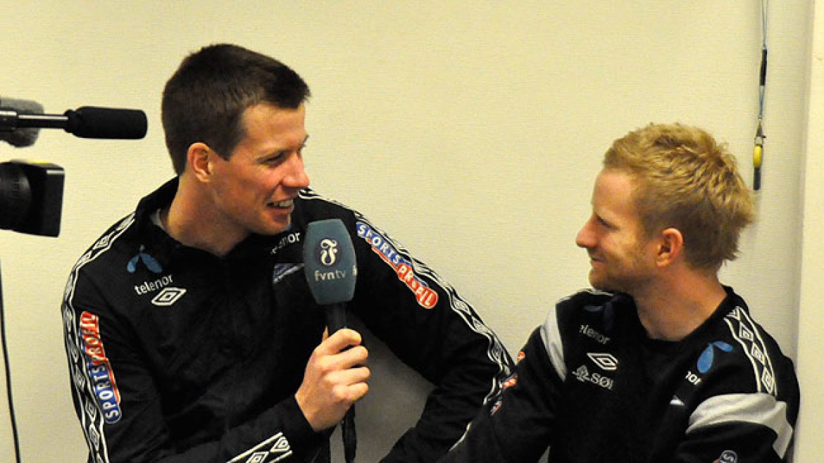 Fredrik Strømstad intervjues på siste trening