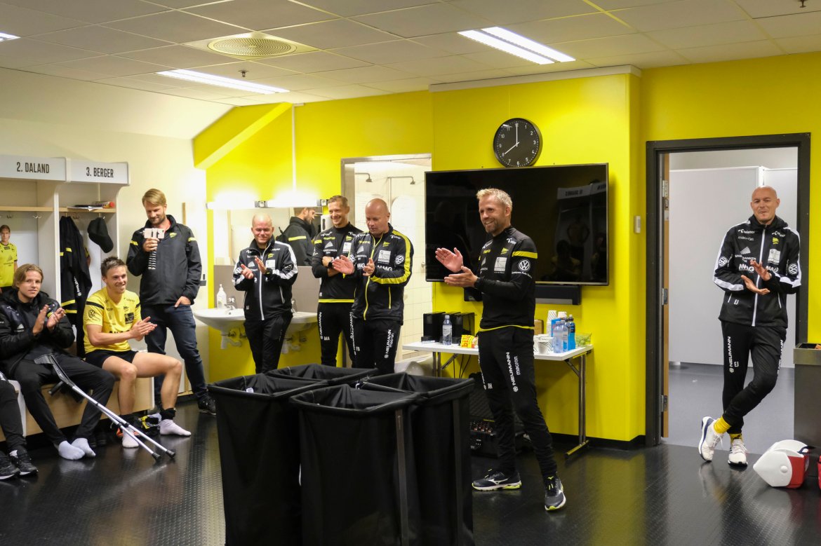 Stemning i garderoben! Foto: NTB scanpix/Tor Erik Schrøder
