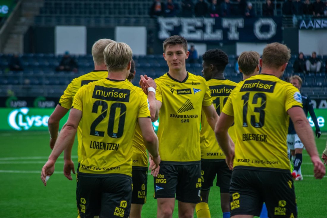 Sivert Sira Hansen etter scoringen på Lyse Arena.